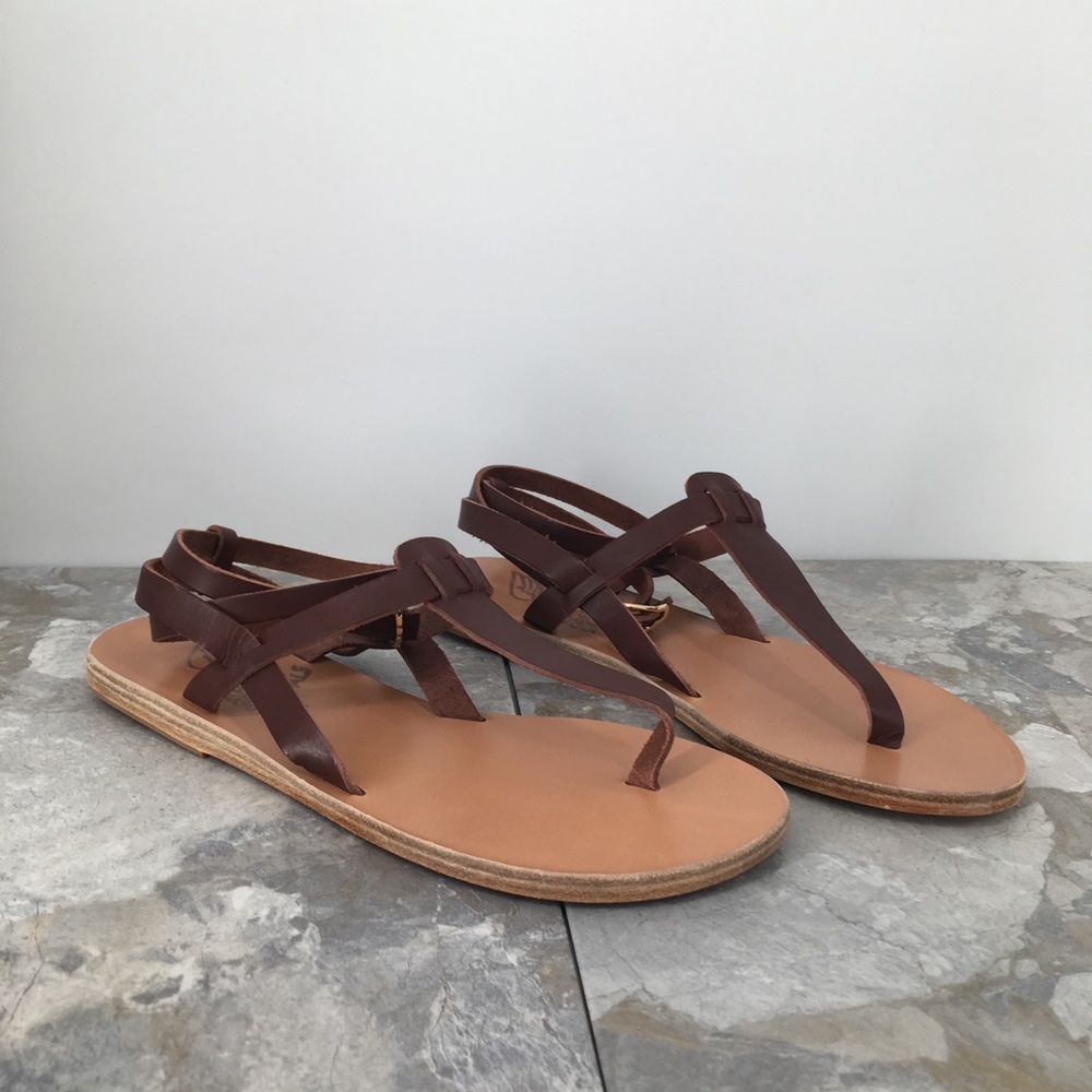 Ancient Greek Sandals ‘Estia’ Size 38 Brown Wrap